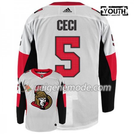 Kinder Eishockey Ottawa Senators Trikot CODY CECI 5 Adidas Weiß Authentic